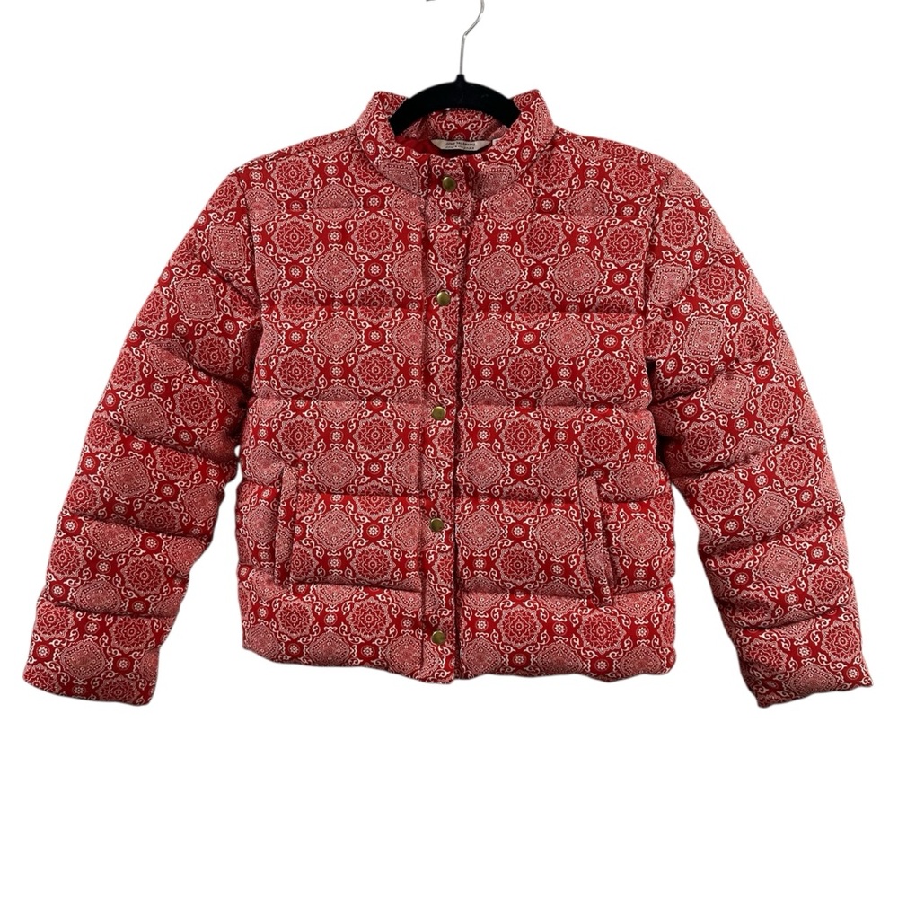 Janie and Jack X Juno Valentine Cherry Bandana Red Puffer Jacket Girls 10/12